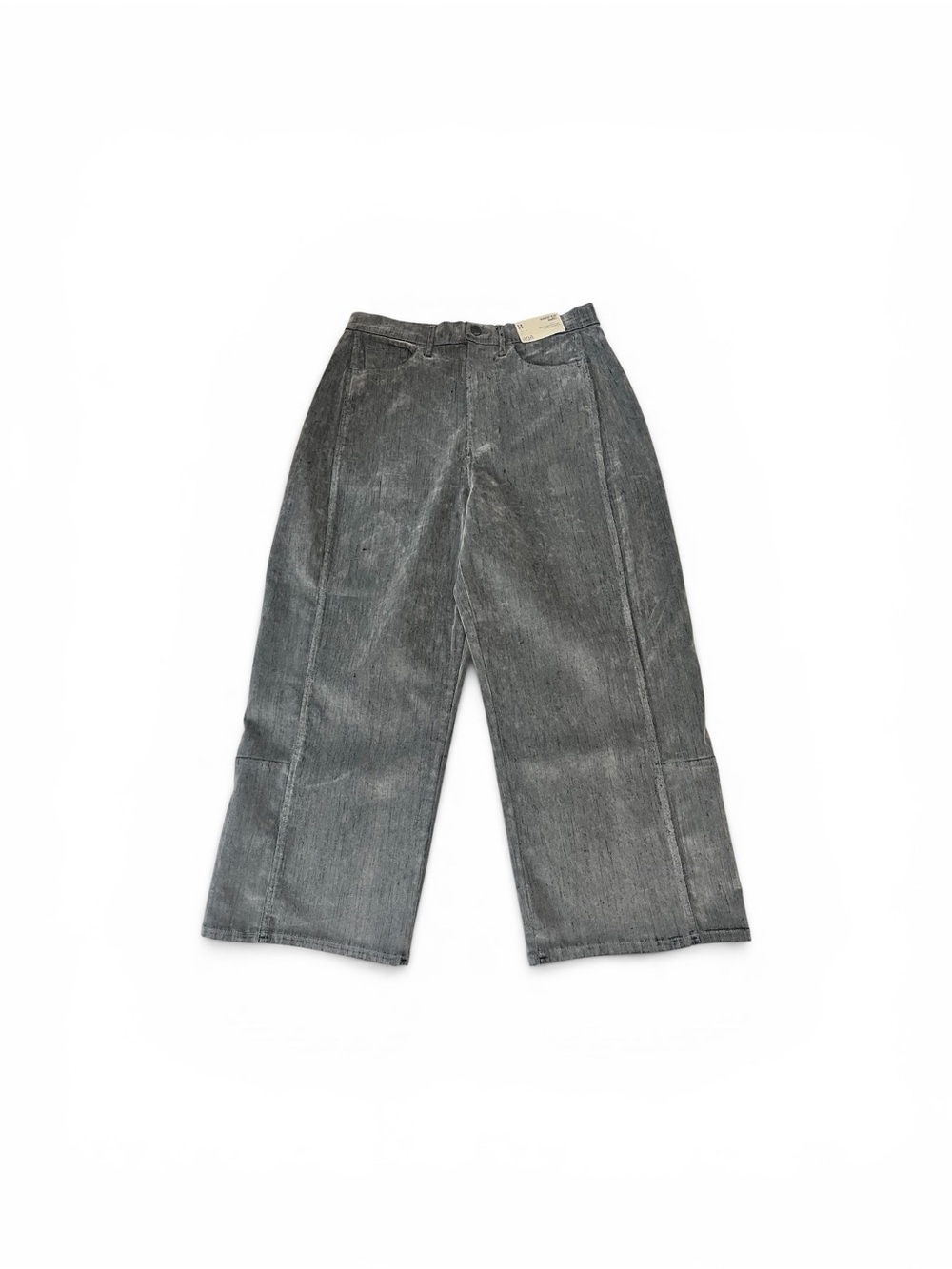 NWT a.n.a Highest Rise Barrel Jeans in Stone Grey Flocked - Size 14 - Picture 2 of 6